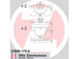 ZIMMERMANN 23550.170.9 stabdžių trinkelių rinkinys, diskinis stabdys 
 Techninės priežiūros dalys -> Papildomas remontas
34 21 6 769 105, 34 21 6 775 678