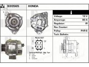 EDR 930565 kintamosios srovės generatorius 
 Elektros įranga -> Kint. sr. generatorius/dalys -> Kintamosios srovės generatorius
31100-PSA-0130, CJX24