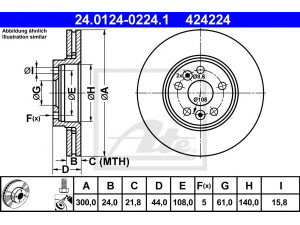 ATE 24.0124-0224.1 stabdžių diskas 
 Stabdžių sistema -> Diskinis stabdys -> Stabdžių diskas
77 01 208 849