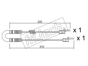fri.tech. SU.171K įspėjimo kontaktas, stabdžių trinkelių susidėvėjimas 
 Stabdžių sistema -> Susidėvėjimo indikatorius, stabdžių trinkelės
356 540 00 17