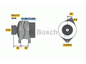 BOSCH 0 986 038 801 kintamosios srovės generatorius 
 Elektros įranga -> Kint. sr. generatorius/dalys -> Kintamosios srovės generatorius
5705 3B, 5705 G5, 95 667 750, 96 035 526 80