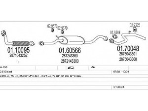 MTS C130031002778 išmetimo sistema 
 Išmetimo sistema -> Išmetimo sistema, visa