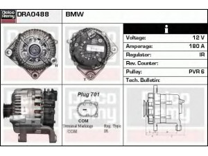 DELCO REMY DRA0488 kintamosios srovės generatorius 
 Elektros įranga -> Kint. sr. generatorius/dalys -> Kintamosios srovės generatorius
12317524972, 12317525440, 12317540990