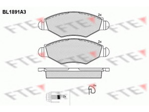 FTE BL1891A3 stabdžių trinkelių rinkinys, diskinis stabdys 
 Techninės priežiūros dalys -> Papildomas remontas
425212, 425228, 425302, 425303