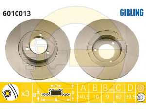 GIRLING 6010013 stabdžių diskas 
 Dviratė transporto priemonės -> Stabdžių sistema -> Stabdžių diskai / priedai
7910007463, 95669224, 424663, 4246A4