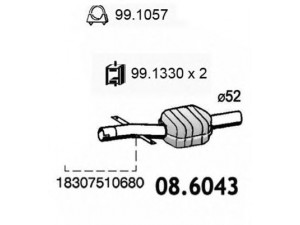 ASSO 08.6043 vidurinis duslintuvas 
 Išmetimo sistema -> Duslintuvas
18307510680