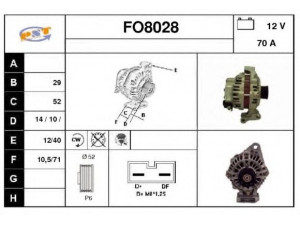 SNRA FO8028 kintamosios srovės generatorius 
 Elektros įranga -> Kint. sr. generatorius/dalys -> Kintamosios srovės generatorius
1122238, 98MF10300CA, 98MF10300CB