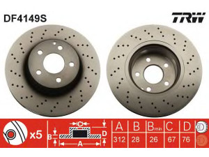 TRW DF4149S stabdžių diskas 
 Dviratė transporto priemonės -> Stabdžių sistema -> Stabdžių diskai / priedai
2204210912, A2204210912