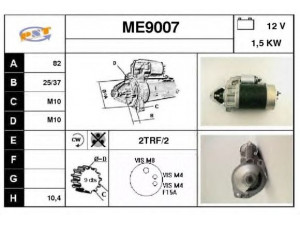 SNRA ME9007 starteris 
 Elektros įranga -> Starterio sistema -> Starteris
0021519301