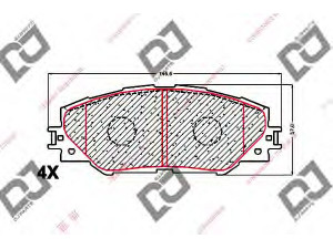 DJ PARTS BP1637 stabdžių trinkelių rinkinys, diskinis stabdys 
 Techninės priežiūros dalys -> Papildomas remontas
04465-42140, 04465-42150, 04465-42180