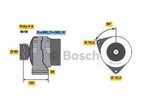 BOSCH 0 986 036 810 kintamosios srovės generatorius 
 Elektros įranga -> Kint. sr. generatorius/dalys -> Kintamosios srovės generatorius
008 154 52 02, 008 154 52 02 80