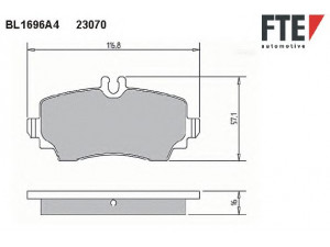 FTE BL1696A4 stabdžių trinkelių rinkinys, diskinis stabdys
168 420 01 20, 168 420 07 20, 168 420 08 20