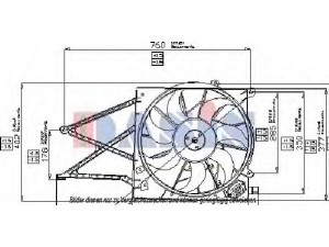 AKS DASIS 158025N ventiliatorius, radiatoriaus 
 Aušinimo sistema -> Oro aušinimas
1314451, 1314460, 1314541, 1341346