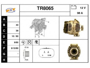 SNRA TR8065 kintamosios srovės generatorius 
 Elektros įranga -> Kint. sr. generatorius/dalys -> Kintamosios srovės generatorius
7700421477, 7700429310, 7700434900