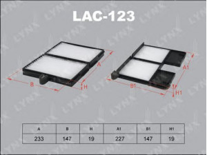 LYNXauto LAC-123 filtras, salono oras 
 Techninės priežiūros dalys -> Techninės priežiūros intervalai
88508-20040, 88508-20050, 88508-20080