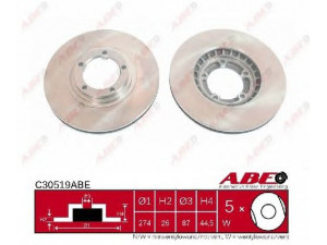 ABE C30519ABE stabdžių diskas 
 Dviratė transporto priemonės -> Stabdžių sistema -> Stabdžių diskai / priedai
581294A200