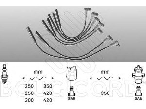 BOUGICORD 7111 uždegimo laido komplektas 
 Kibirkšties / kaitinamasis uždegimas -> Uždegimo laidai/jungtys
83507178, 83507178