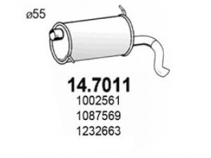 ASSO 14.7011 galinis duslintuvas 
 Išmetimo sistema -> Duslintuvas
1002561, 1013502, 1029674, 1087569