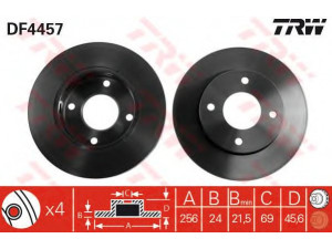 TRW DF4457 stabdžių diskas 
 Dviratė transporto priemonės -> Stabdžių sistema -> Stabdžių diskai / priedai
4605A068, M4605A068, 4544200001