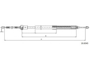 CABOR 10.6545 trosas, stovėjimo stabdys 
 Stabdžių sistema -> Valdymo svirtys/trosai
8200428320