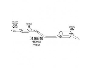 MTS 01.96240 galinis duslintuvas 
 Išmetimo sistema -> Duslintuvas
46530682, 7750705, 7751667, 7771324
