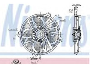 NISSENS 85605 ventiliatorius, radiatoriaus 
 Aušinimo sistema -> Oro aušinimas
1250.F8, 1250.F8