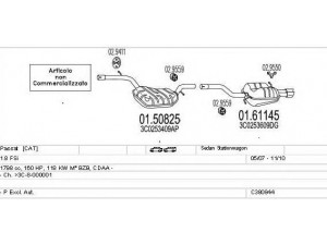 MTS C380844016278 išmetimo sistema 
 Išmetimo sistema -> Išmetimo sistema, visa