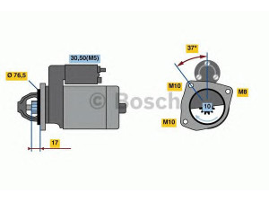 BOSCH 0 986 023 530 starteris 
 Elektros įranga -> Starterio sistema -> Starteris
M 001 T 80681, M 1 T 80681, 23300-00Q0D