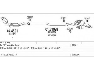 MTS C390287015163 išmetimo sistema 
 Išmetimo sistema -> Išmetimo sistema, visa