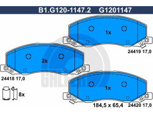 GALFER B1.G120-1147.2 stabdžių trinkelių rinkinys, diskinis stabdys 
 Techninės priežiūros dalys -> Papildomas remontas
13237752, 16 05 202, 13237752