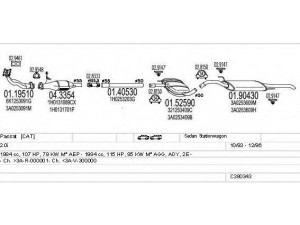 MTS C380343003201 išmetimo sistema 
 Išmetimo sistema -> Išmetimo sistema, visa