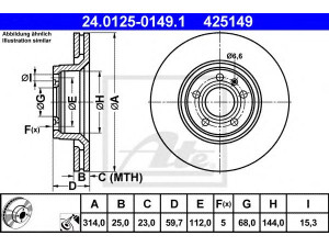 ATE 24.0125-0149.1 stabdžių diskas 
 Dviratė transporto priemonės -> Stabdžių sistema -> Stabdžių diskai / priedai
4F0 615 301 D