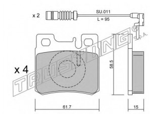TRUSTING 212.0W stabdžių trinkelių rinkinys, diskinis stabdys 
 Techninės priežiūros dalys -> Papildomas remontas