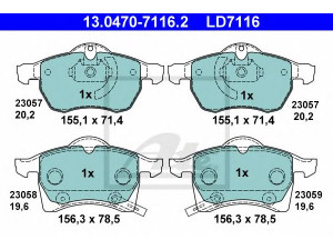 ATE 13.0470-7116.2 stabdžių trinkelių rinkinys, diskinis stabdys 
 Techninės priežiūros dalys -> Papildomas remontas
16 05 009, 16 05 035, 16 05 957