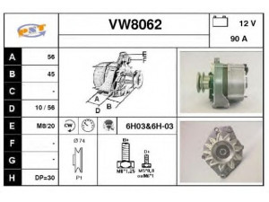 SNRA VW8062 kintamosios srovės generatorius 
 Elektros įranga -> Kint. sr. generatorius/dalys -> Kintamosios srovės generatorius
074903023A