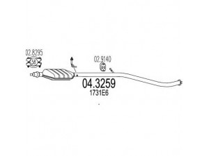 MTS 04.3259 katalizatoriaus keitiklis 
 Išmetimo sistema -> Katalizatoriaus keitiklis
1731E6