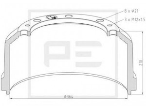 PE Automotive 016.472-00A stabdžių būgnas 
 Stabdžių sistema -> Būgninis stabdys -> Stabdžių būgnas
677 421 01 01, 677 421 05 01, 677 423 00 01