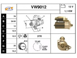 SNRA VW9012 starteris 
 Elektros įranga -> Starterio sistema -> Starteris
020911023F, 020911023S
