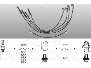 BOUGICORD 4027 uždegimo laido komplektas 
 Kibirkšties / kaitinamasis uždegimas -> Uždegimo laidai/jungtys