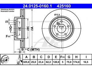 ATE 24.0125-0160.1 stabdžių diskas 
 Stabdžių sistema -> Diskinis stabdys -> Stabdžių diskas
34 11 3 400 151
