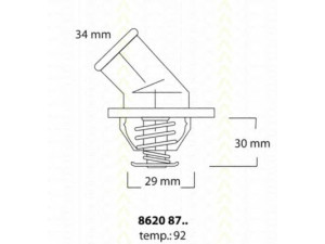 TRISCAN 8620 8792 termostatas, aušinimo skystis 
 Aušinimo sistema -> Termostatas/tarpiklis -> Thermostat
1338060, 90352677, 1338060, 90352677