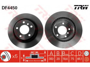 TRW DF4450 stabdžių diskas 
 Dviratė transporto priemonės -> Stabdžių sistema -> Stabdžių diskai / priedai
34216764651, 34216792227, 34216855007