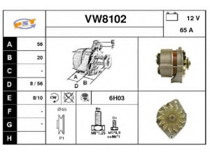 SNRA VW8102 kintamosios srovės generatorius
0369030235, 036903025P