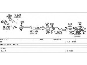 MTS C050356011303 išmetimo sistema 
 Išmetimo sistema -> Išmetimo sistema, visa