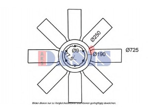 AKS DASIS 298000N ventiliatoriaus ratas, variklio aušinimas 
 Aušinimo sistema -> Radiatoriaus ventiliatorius
1300519, 1315854