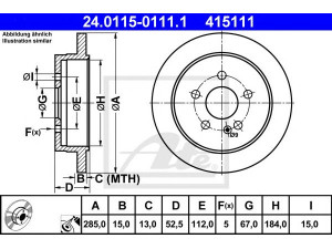 ATE 24.0115-0111.1 stabdžių diskas 
 Dviratė transporto priemonės -> Stabdžių sistema -> Stabdžių diskai / priedai
163 421 01 12