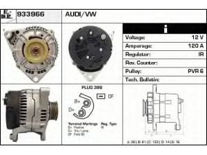 EDR 933966 kintamosios srovės generatorius 
 Elektros įranga -> Kint. sr. generatorius/dalys -> Kintamosios srovės generatorius
046903015F, 059903015