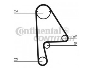 CONTITECH CT863 paskirstymo diržas 
 Techninės priežiūros dalys -> Papildomas remontas
06141P28305, 14400P1HE01, 14400P28004