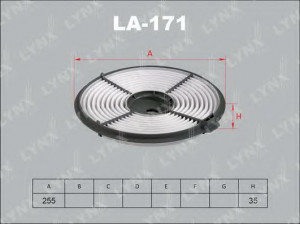 LYNXauto LA-171 oro filtras 
 Techninės priežiūros dalys -> Techninės priežiūros intervalai
AY120-TY022, 17801-15060, 17801-15060-83