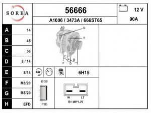 EAI 56666 kintamosios srovės generatorius 
 Elektros įranga -> Kint. sr. generatorius/dalys -> Kintamosios srovės generatorius
028903026A
